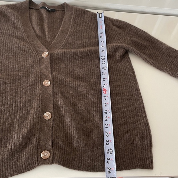 Quince 100% Cashmere Oversized Brown Boyfriend Cardigan Sweater Small - Picture 6 of 11